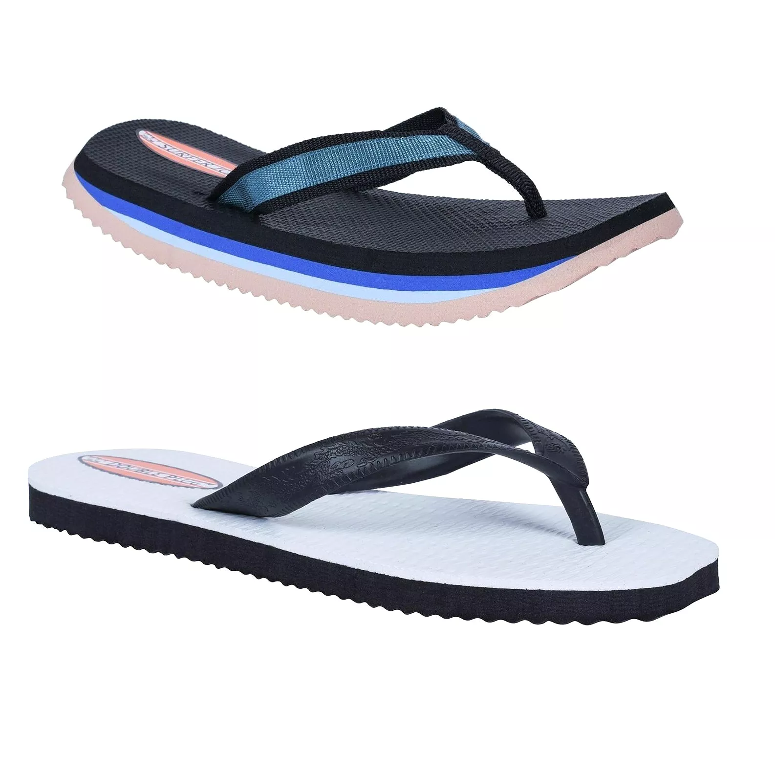 2 x Mens Original Surfer Joe & Double Plug Thongs Sandals Slippers Flip Flops