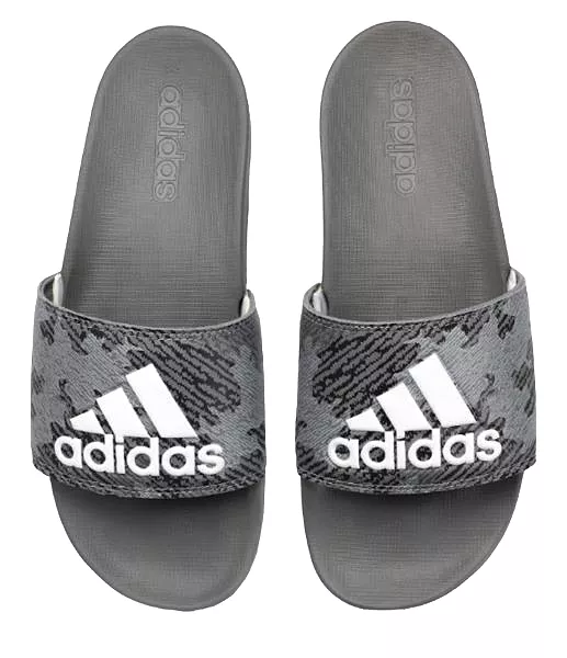 Adidas Mens Grey/White Adilette Comfort Sandals Slides