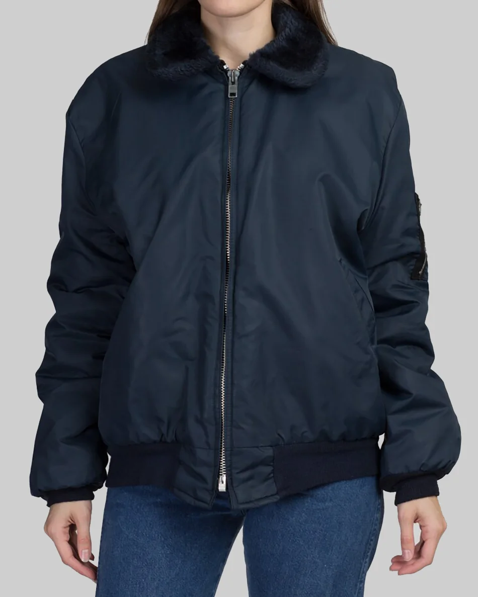 Ashley Benson Navy Blue Bomber Jacket - William Jacket