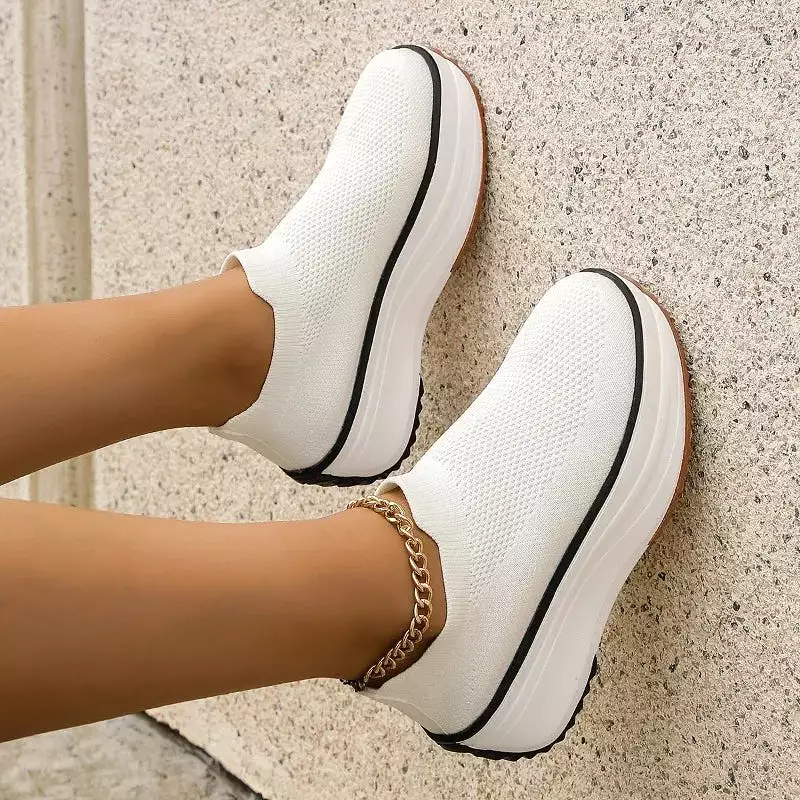 Ashore Shop Spring and Autumn 2023 Women's Vulcanized Platform Shoes Comfortable Walking Casual Shoes