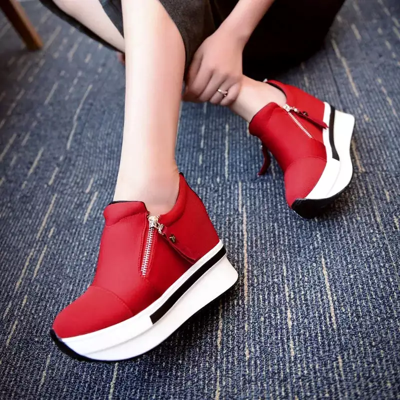 Ashore Shop Women Wedges Ankle Boots Platform Thick Bottom Shoes