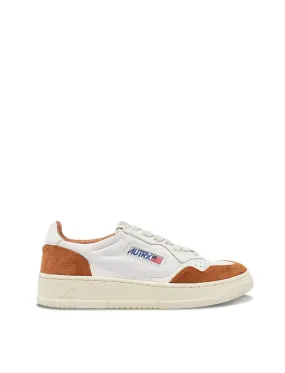 Autry Womens Medalist Low Trainers White Goatskin / Caramel Suede