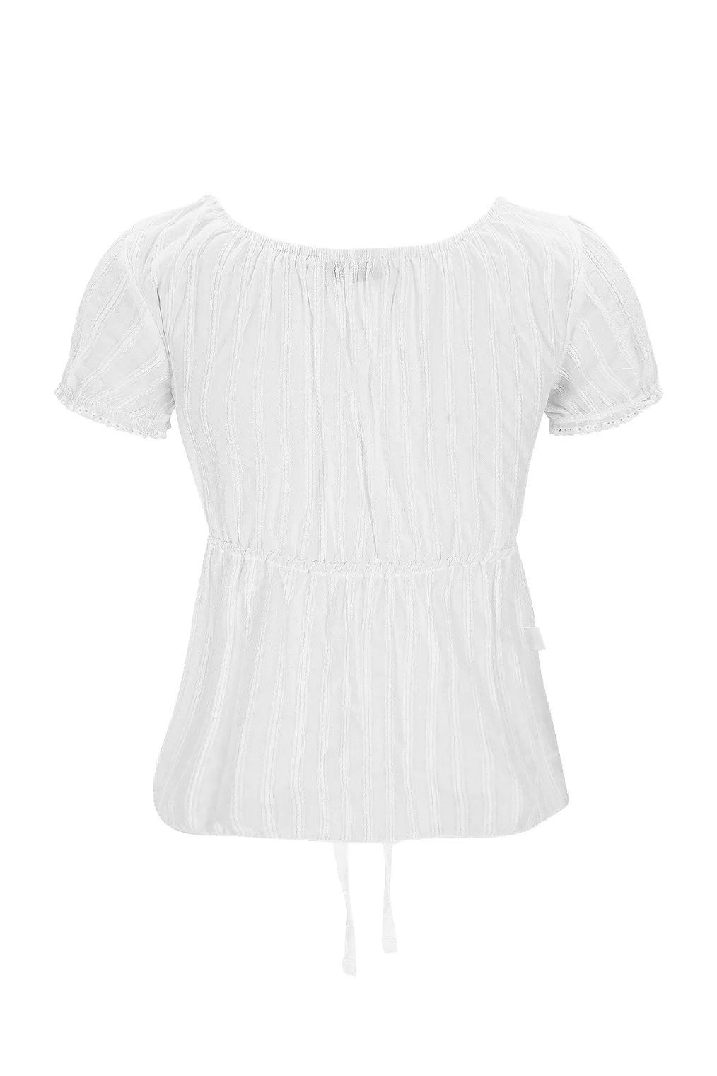 BELLIALEU  |Street Style Plain Short Sleeves Lace Shirts & Blouses