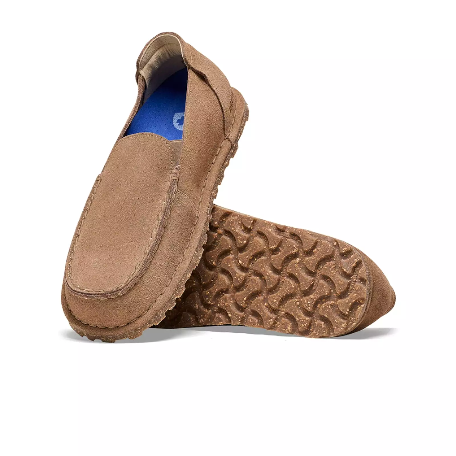 Birkenstock Utti Deep Blue Narrow Slip On Loafer (Women) - Taupe Suede