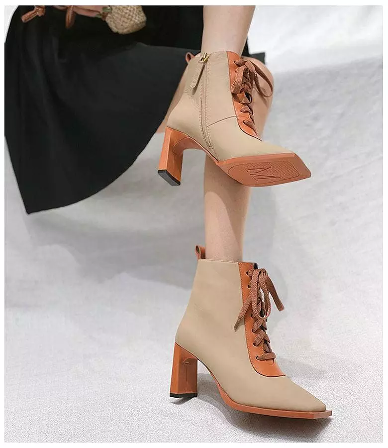 Block Lace-Up Women Boots