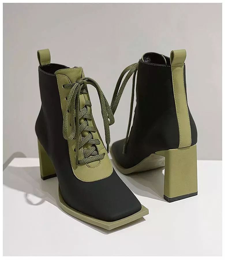 Block Lace-Up Women Boots