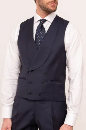 Blue double breasted waistcoat - Made in Italy