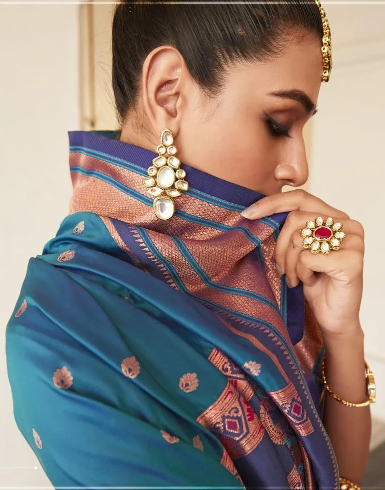 Blue Silk Woven Sarees