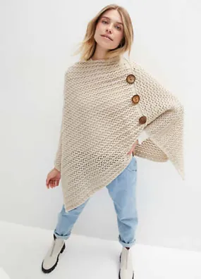 bonprix Chunky Knit Poncho | Grattan