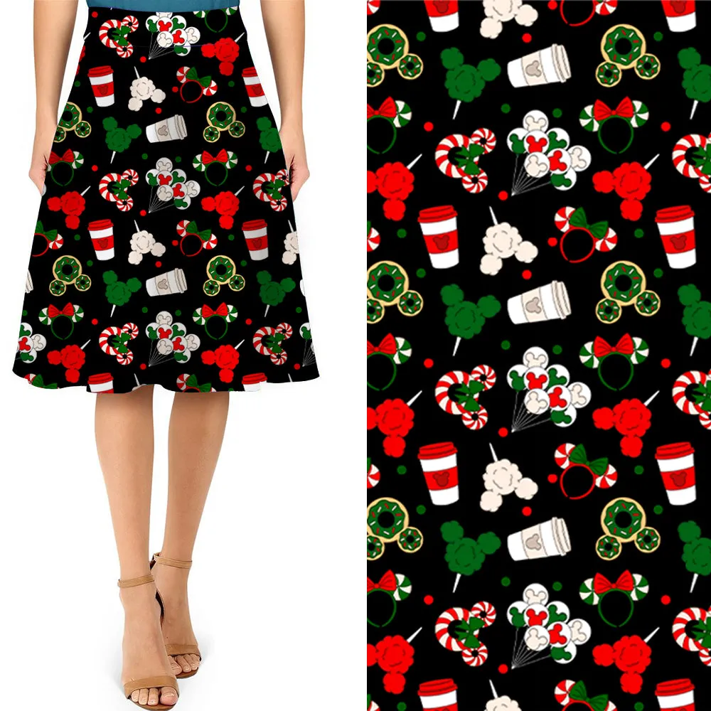 Christmas Magic Swing Skirt with Pockets