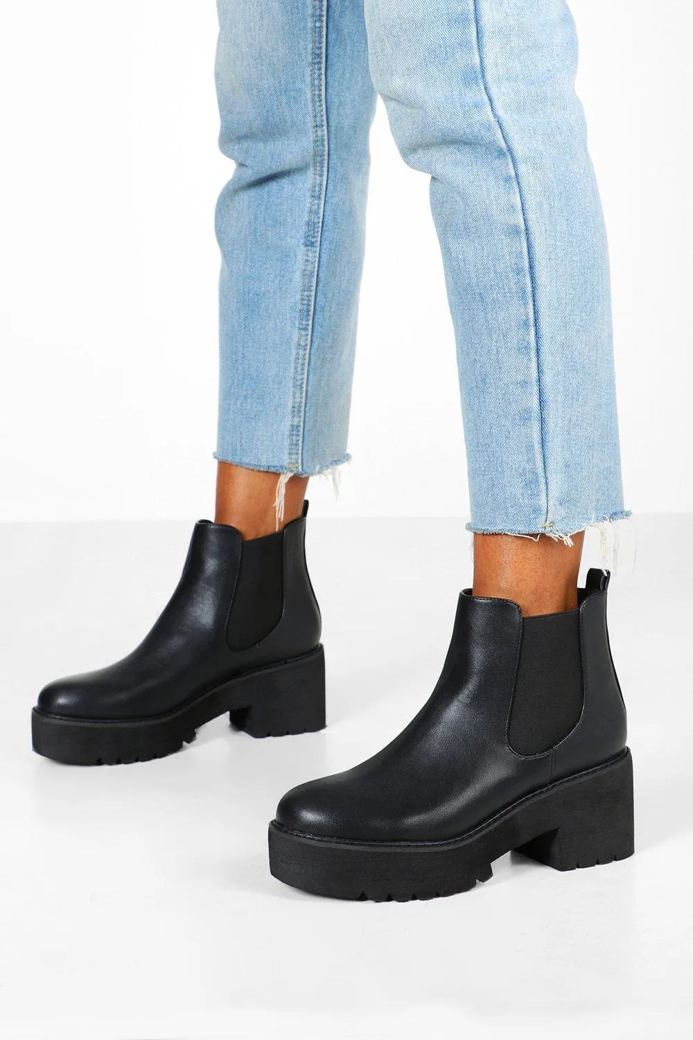 Chunky Platform Cleated Chelsea Boots