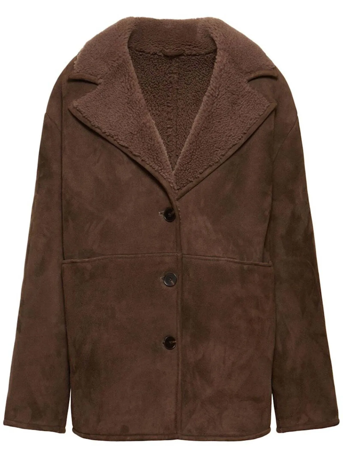 Cirebo Suede Shearling Coat - Taupe