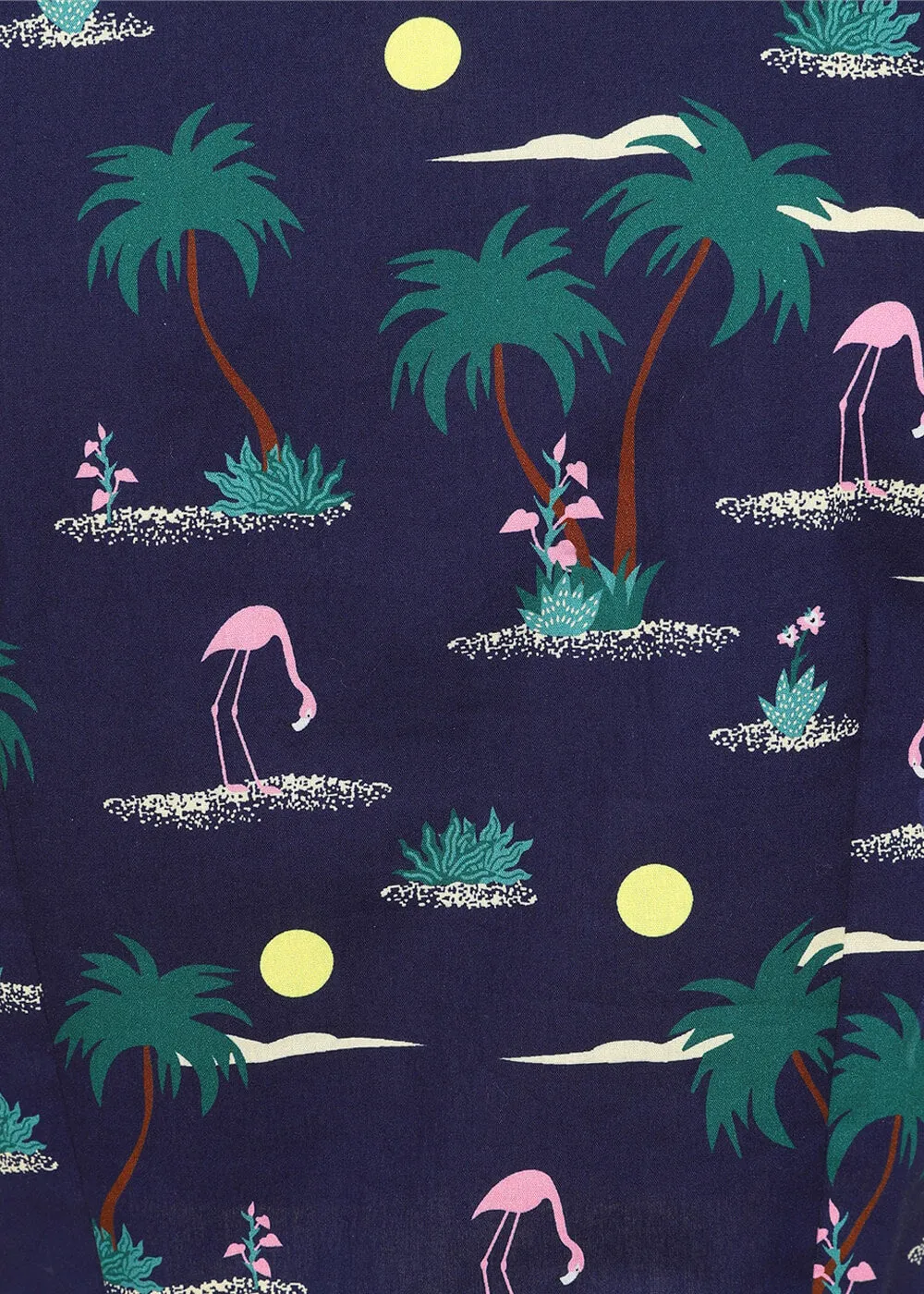 Collectif Misty Flamingo Palm 50's Blouse Navy