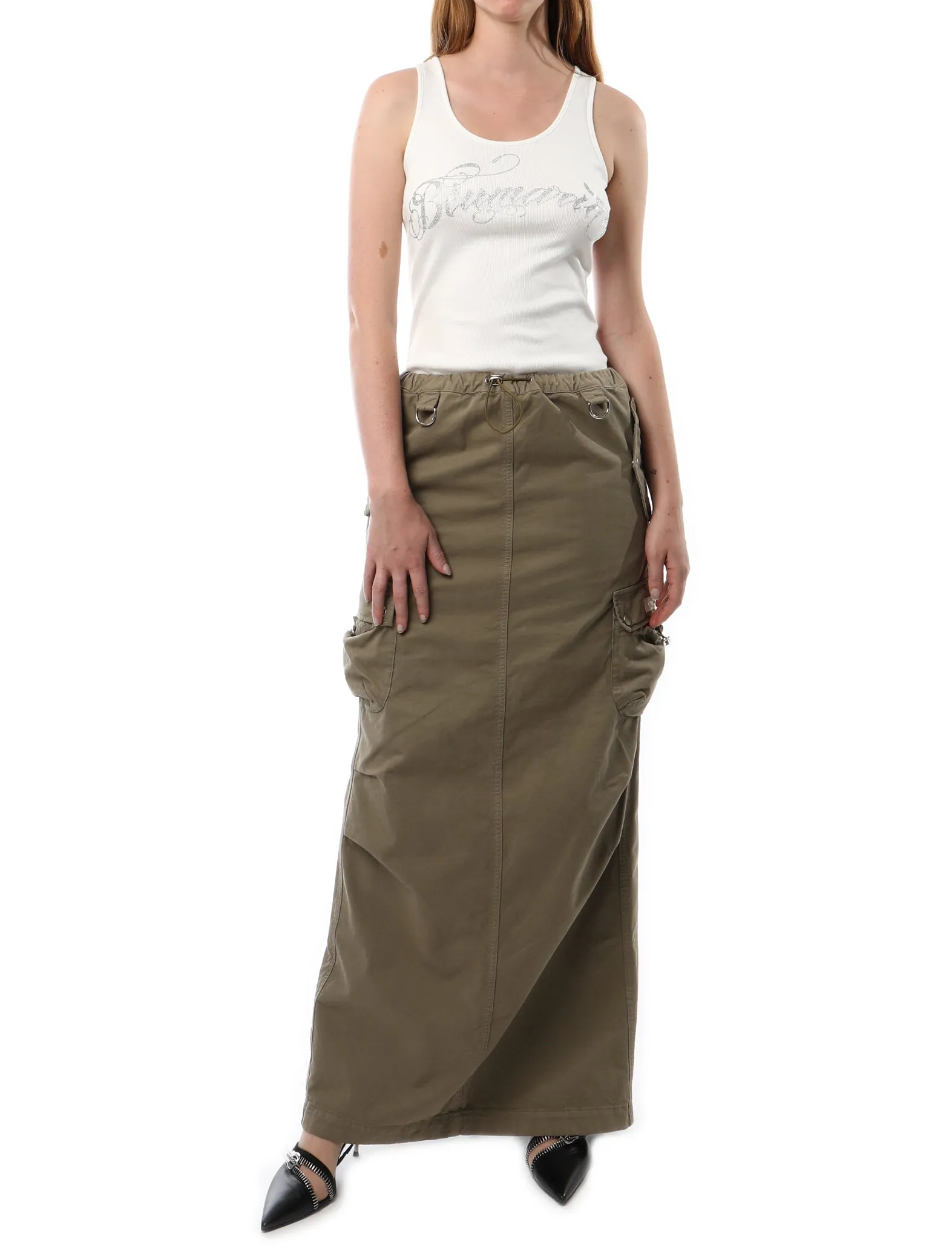 Coperni Khaki Maxi Cargo Skirt