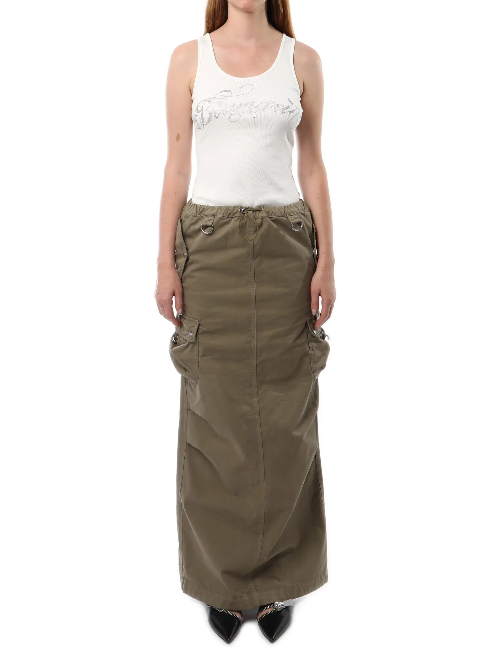 Coperni Khaki Maxi Cargo Skirt