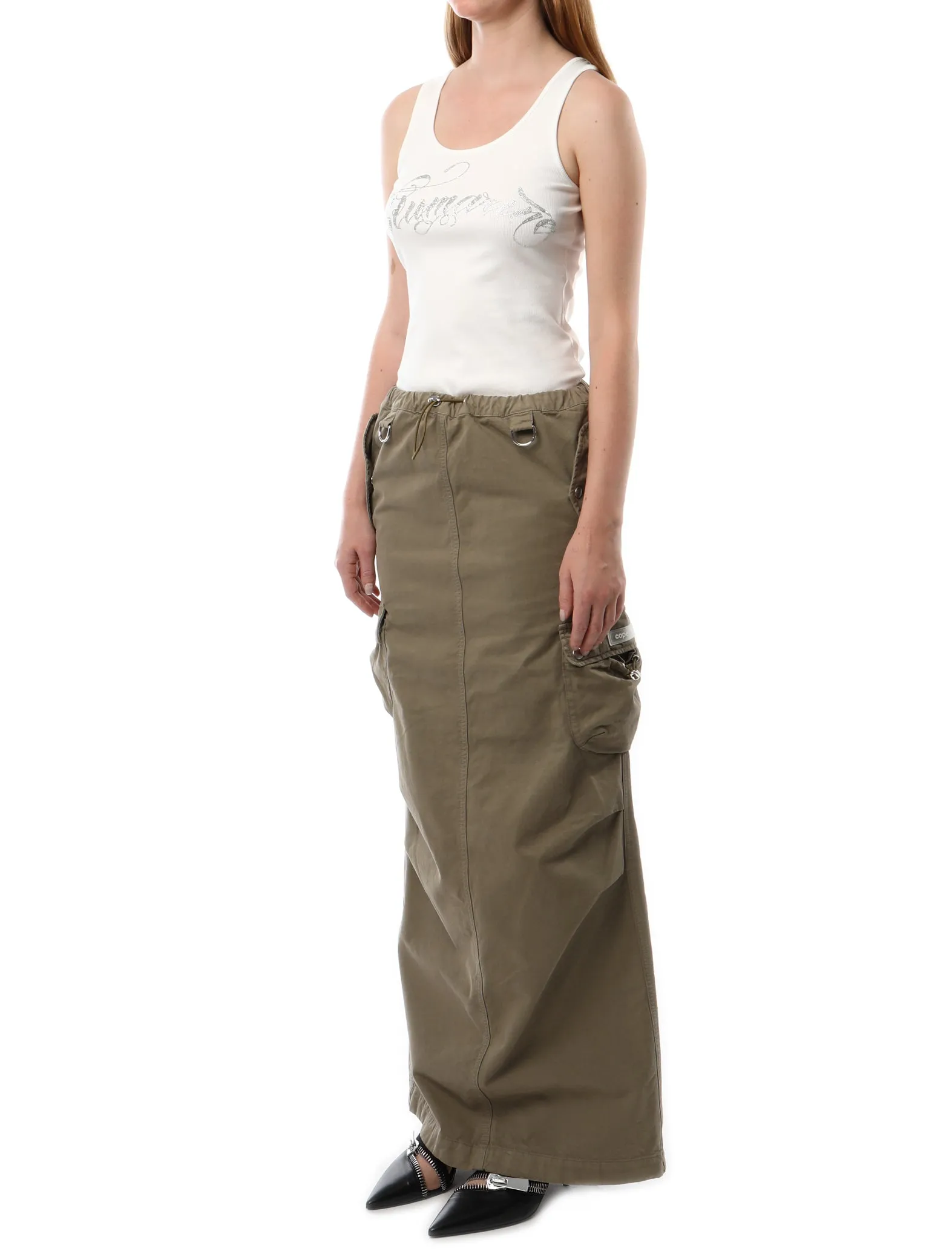 Coperni Khaki Maxi Cargo Skirt