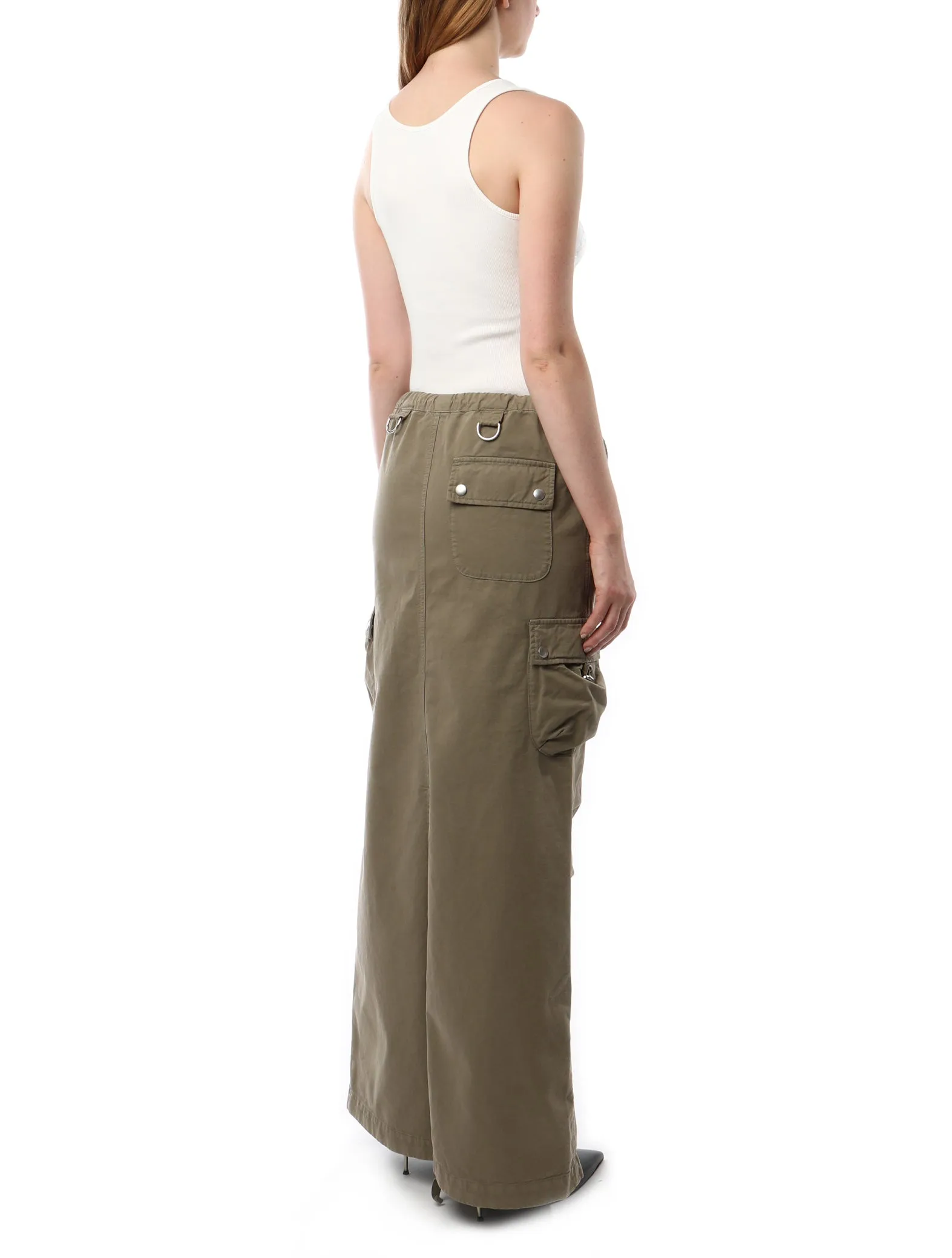 Coperni Khaki Maxi Cargo Skirt