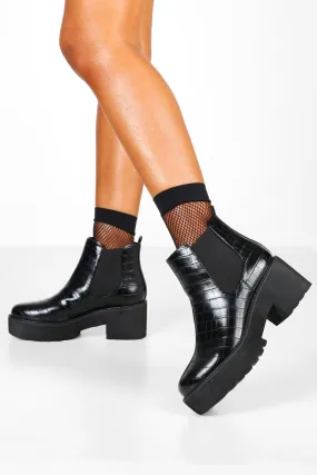 Croc Chunky Platform Chelsea Boots