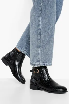 Croc Low Heel Chelsea Boots