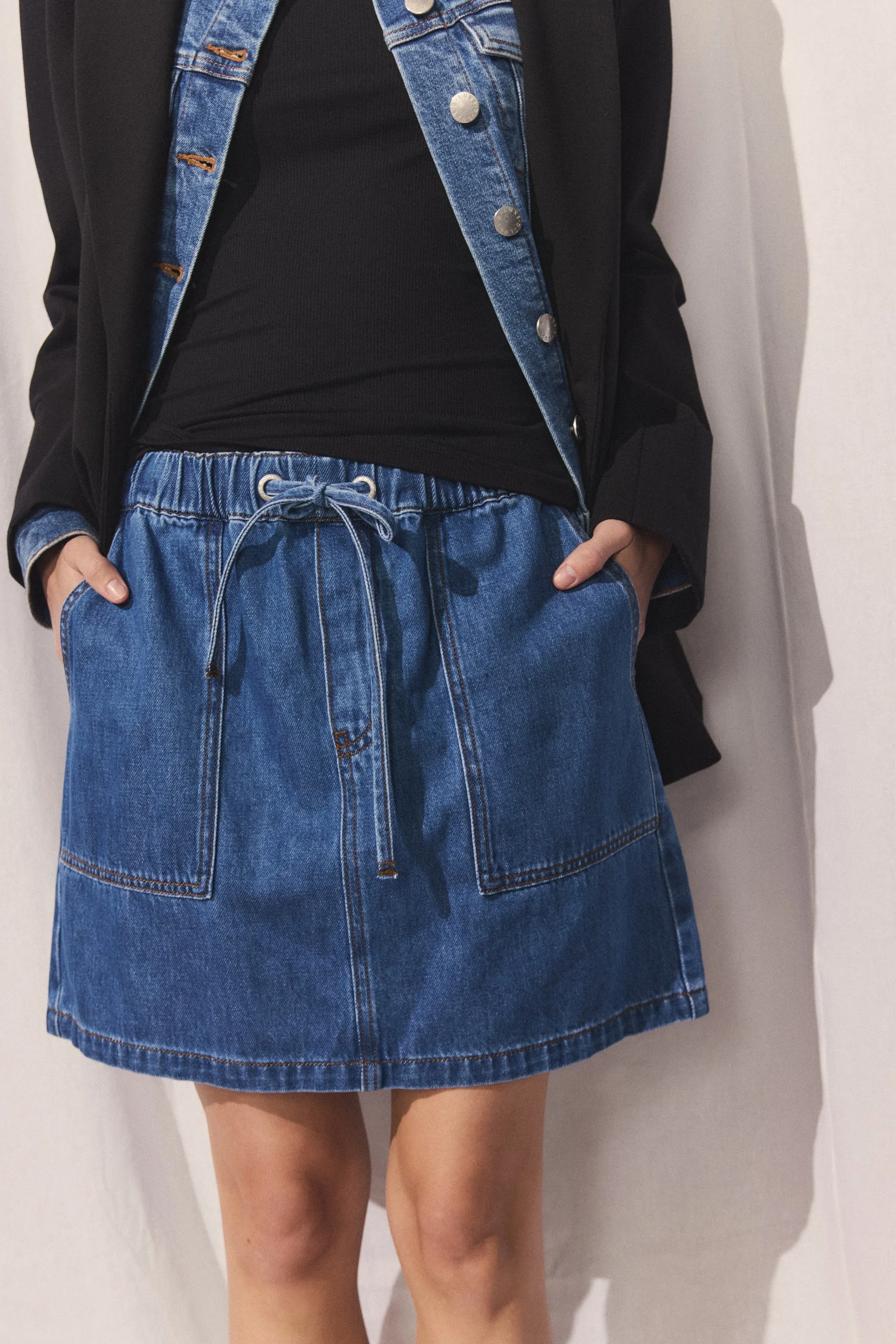 D-Luxe Denim Mini Skirt