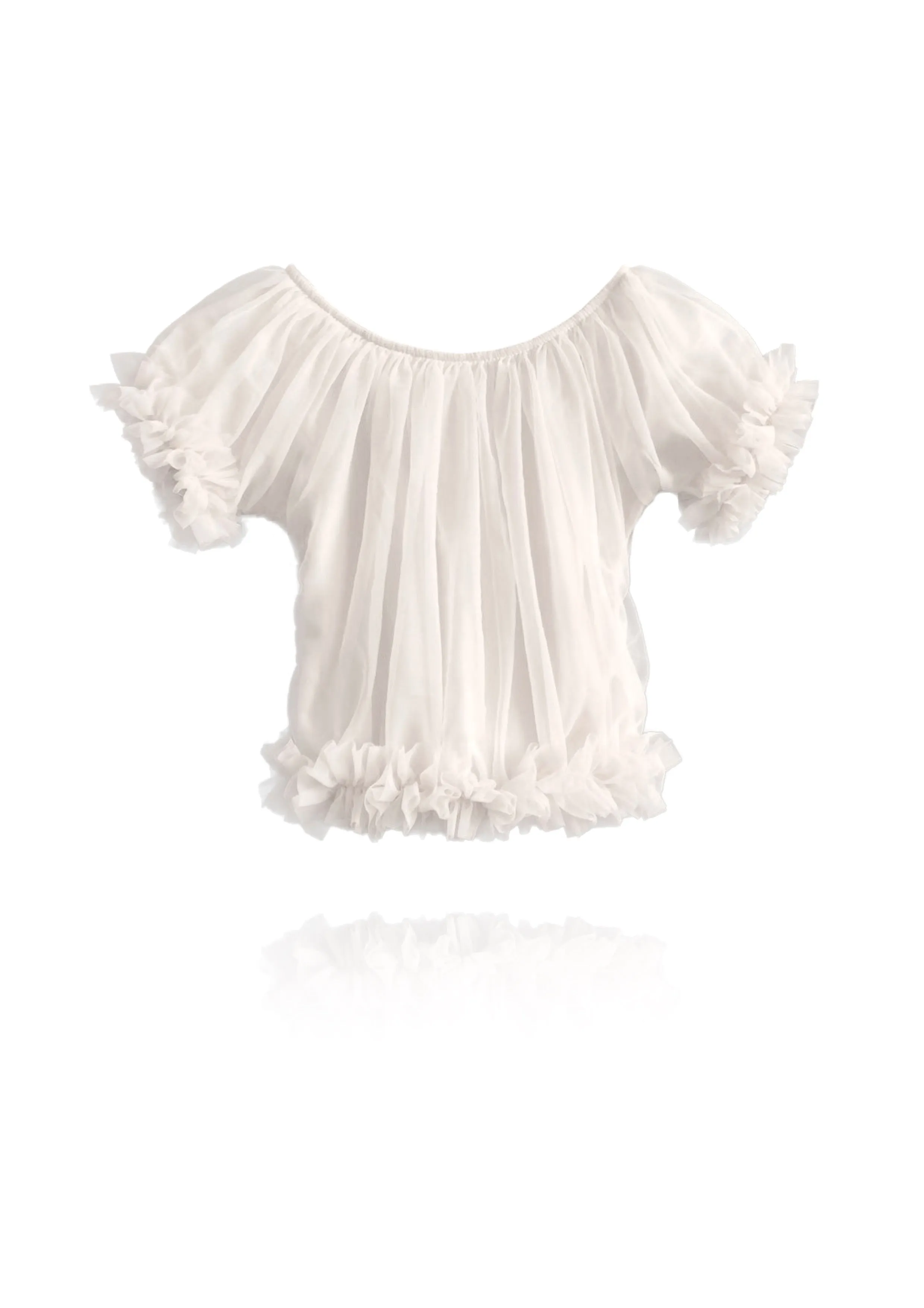 DOLLY by Le Petit Tom  FRILLY PRINCESS TOP off-white