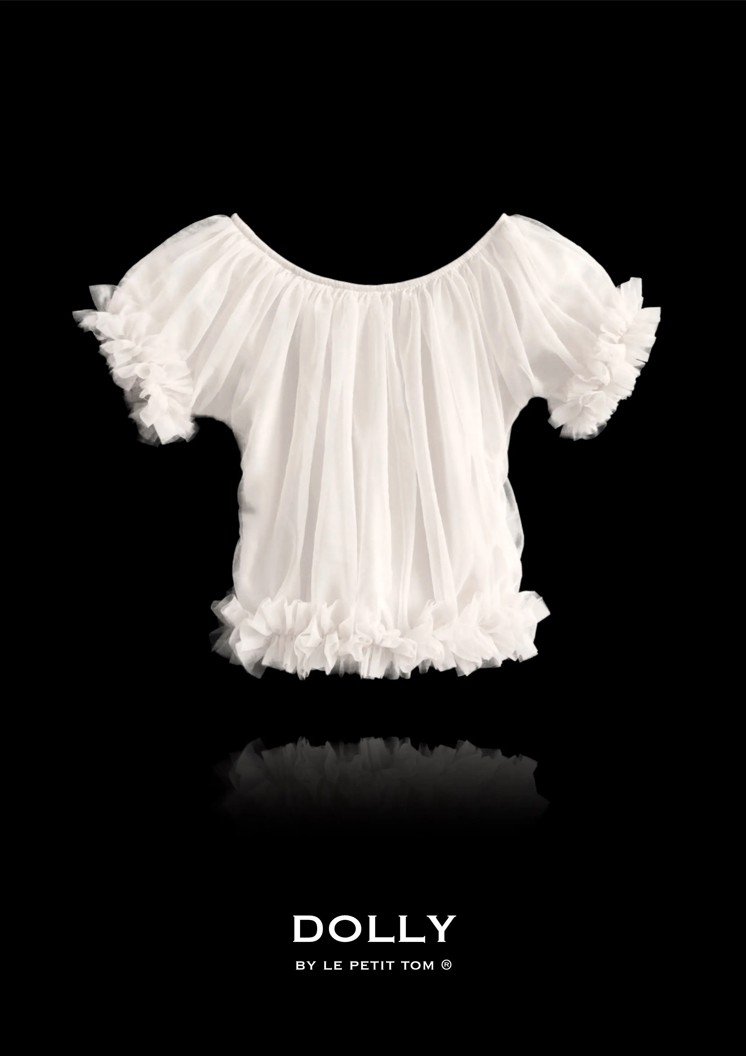 DOLLY by Le Petit Tom  FRILLY PRINCESS TOP off-white