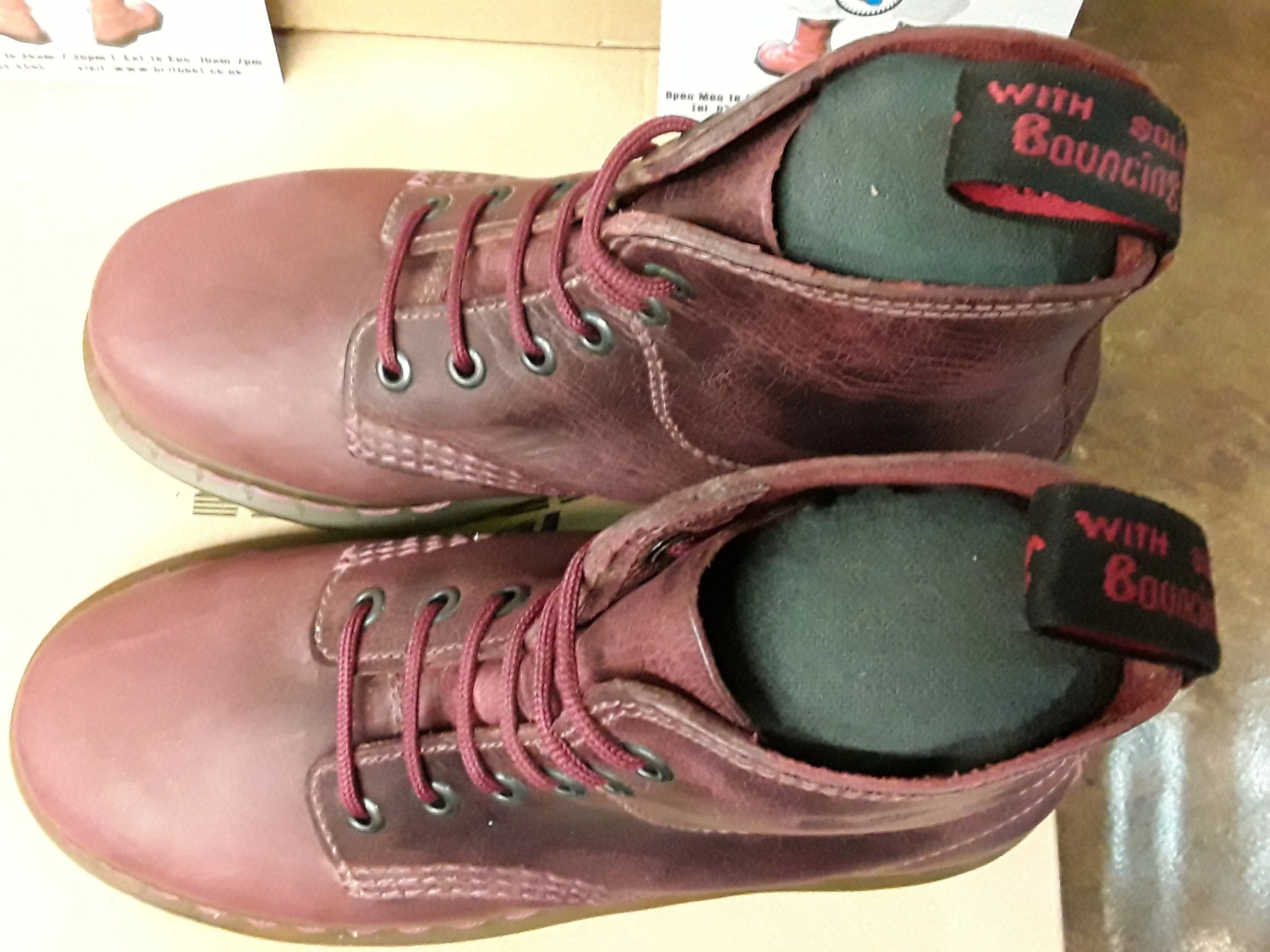 Dr Martens Crazy Horse, Size UK3, Limited Edition, Red Boot, 6 hole