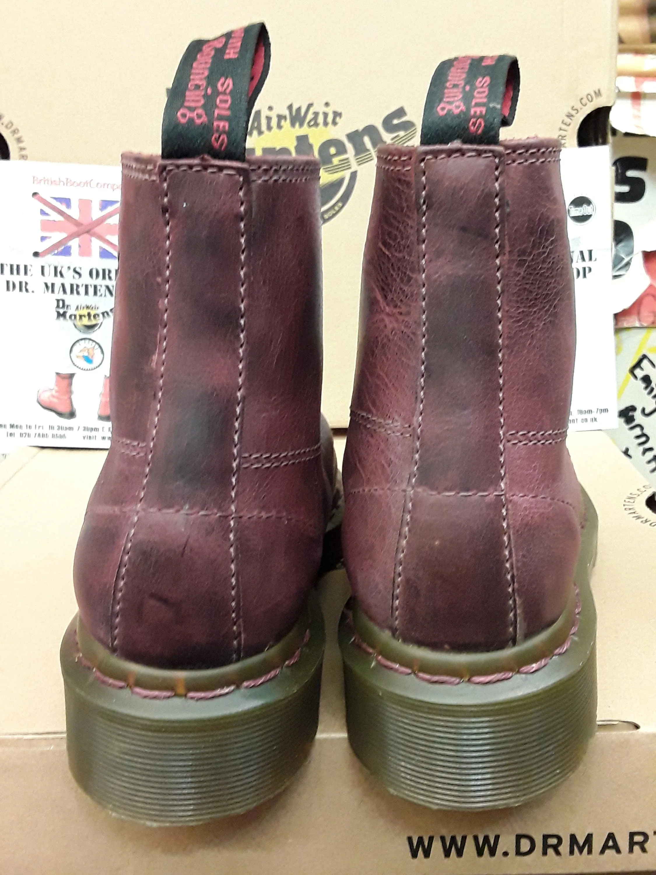 Dr Martens Crazy Horse, Size UK3, Limited Edition, Red Boot, 6 hole