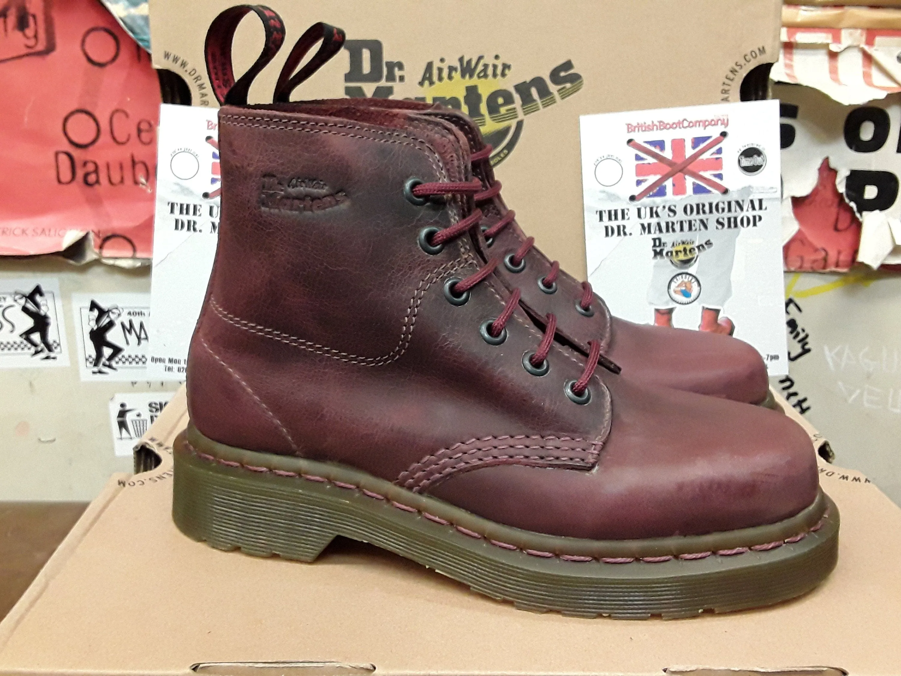 Dr Martens Crazy Horse, Size UK3, Limited Edition, Red Boot, 6 hole