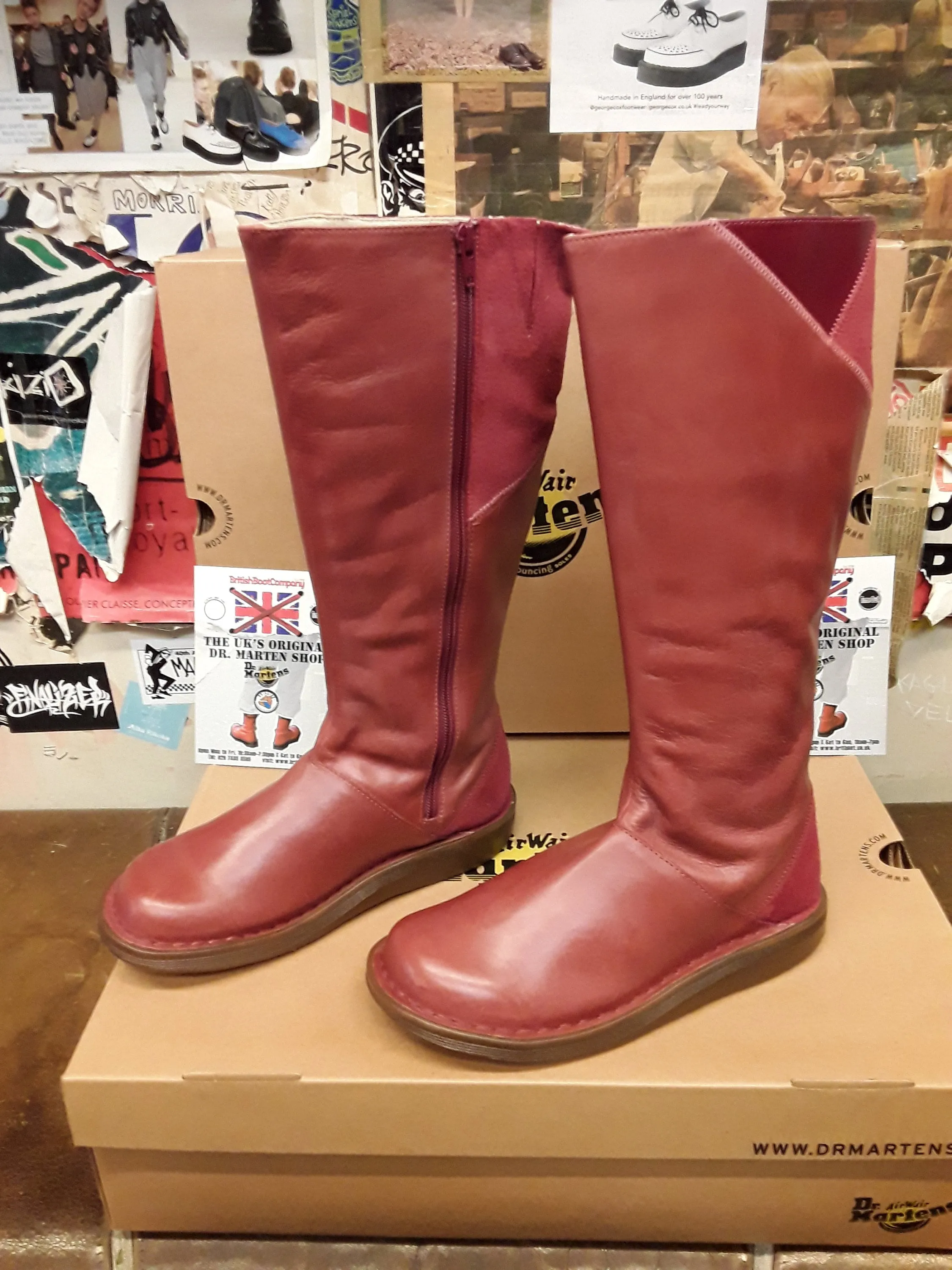 Dr Martens Monica Red Knee Length Zip Boot Various Sizes