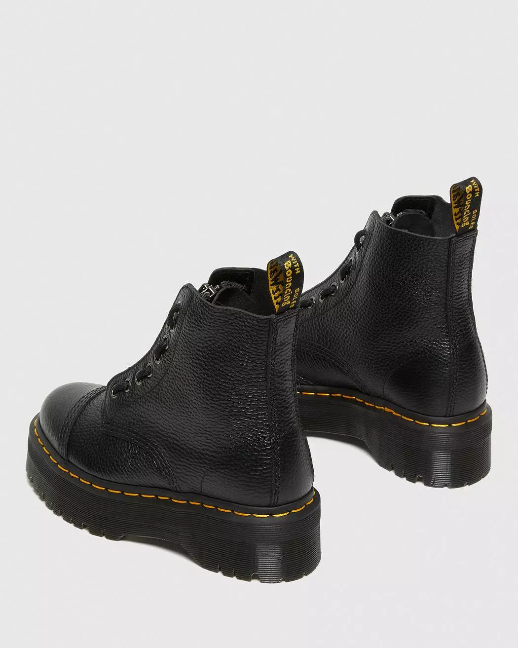 Dr. Martens Women's SINCLAIR MILLED NAPPA LEATHER PLATFORM BOOTS (Black)