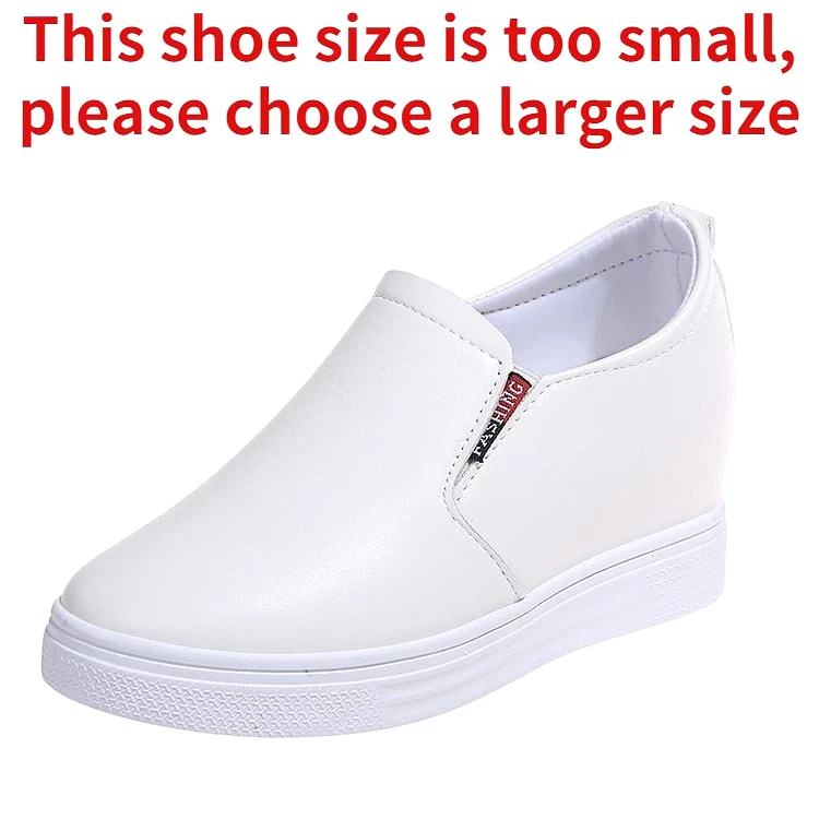 Easy Slip on white Shoes platform non-slip flat leather fashion casual shoes women's flat white shoes women's shoes