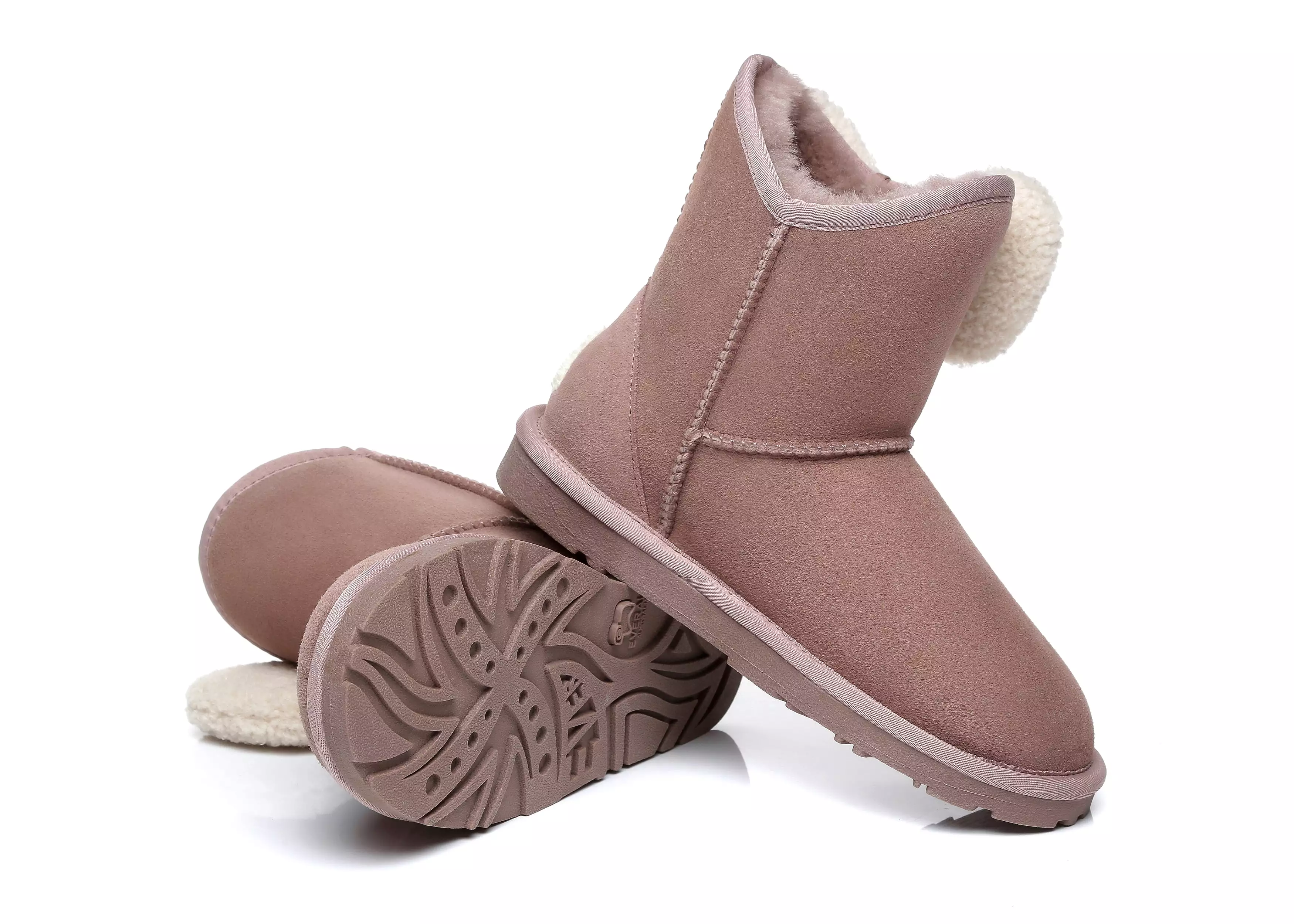 EVERAU Women Mini Sheepskin Boots With Bow Vela