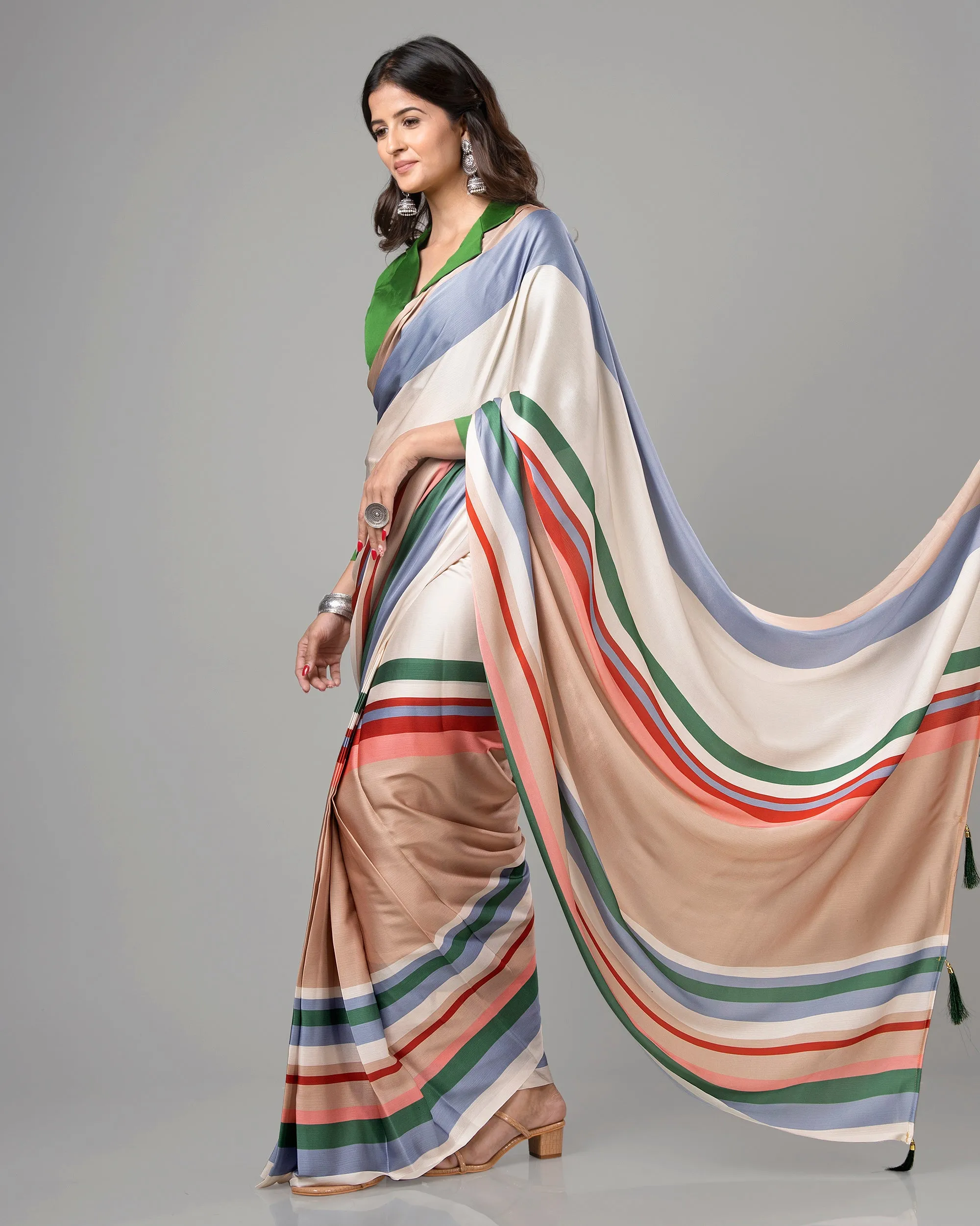 Exclusive Classic Stripes Pre-Draped Saree