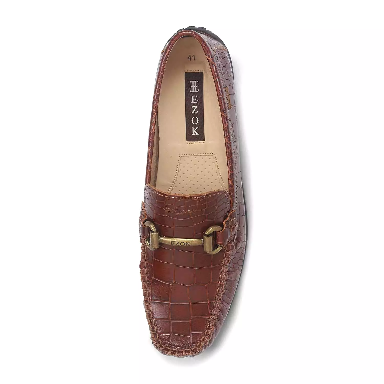 Ezok Men Brown Moccasin Driving Leather Carlo Loafers