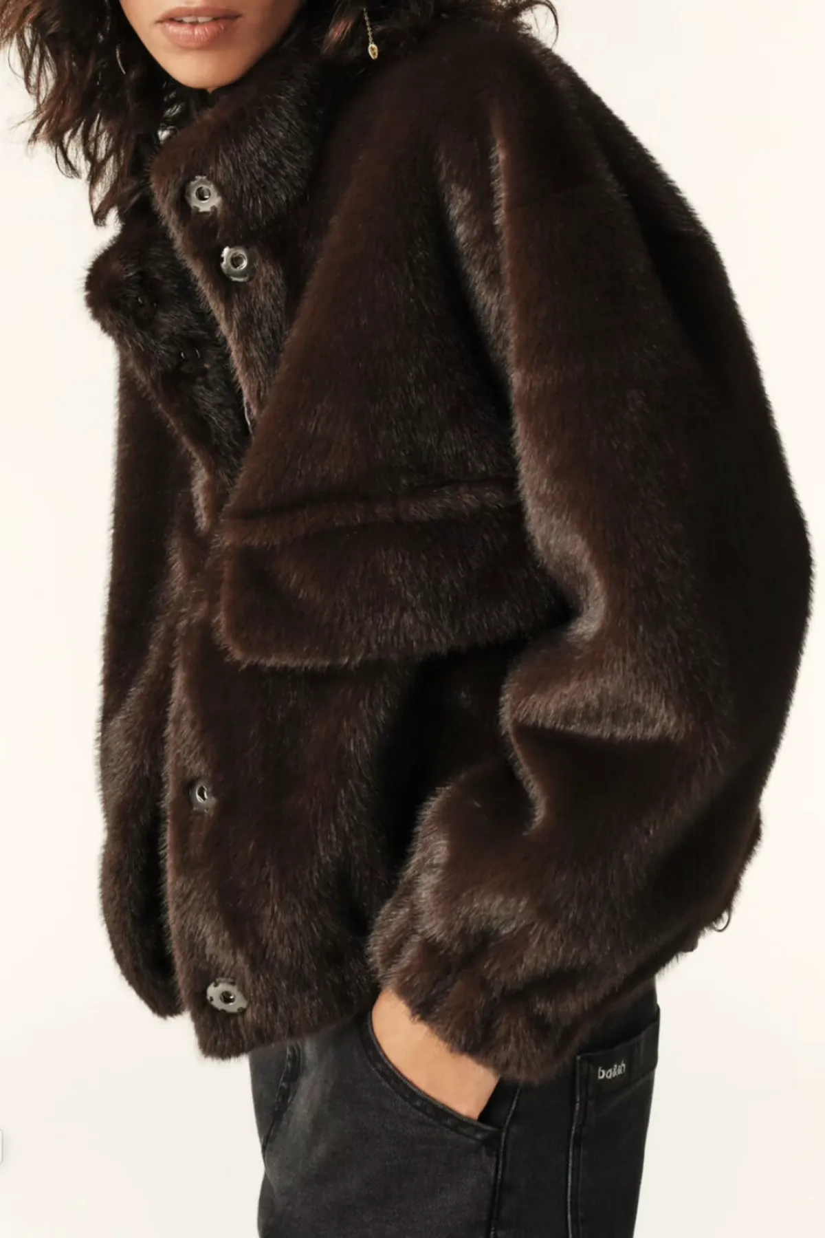 Faux Fur Paros Coat - Chocolate