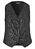 Freemans Black Sequin Waistcoat