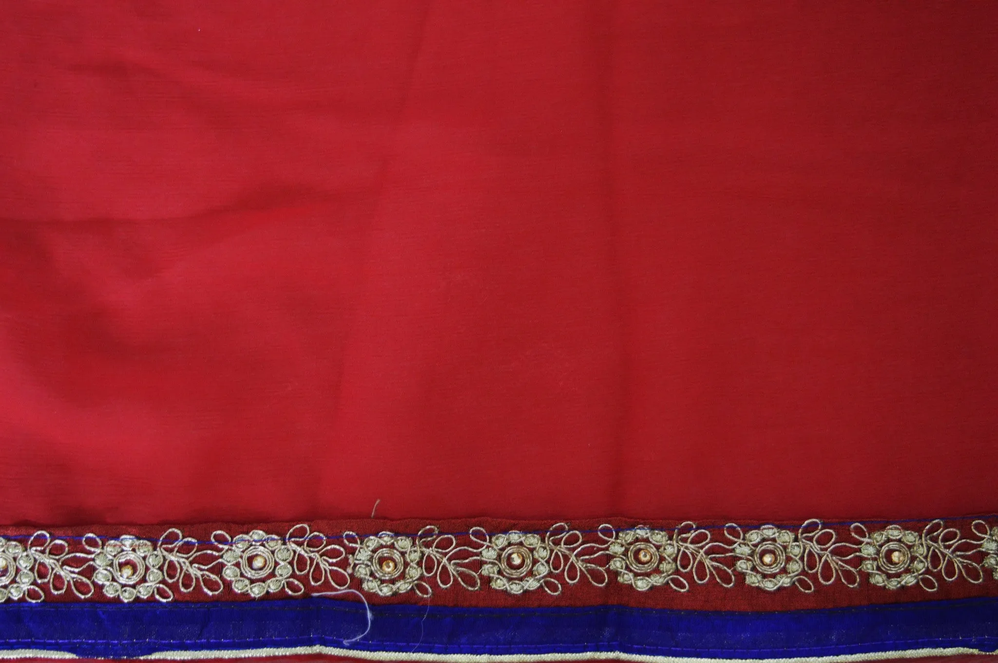 Gorgeous Cherry Red ,Purple & Gold Party Saree