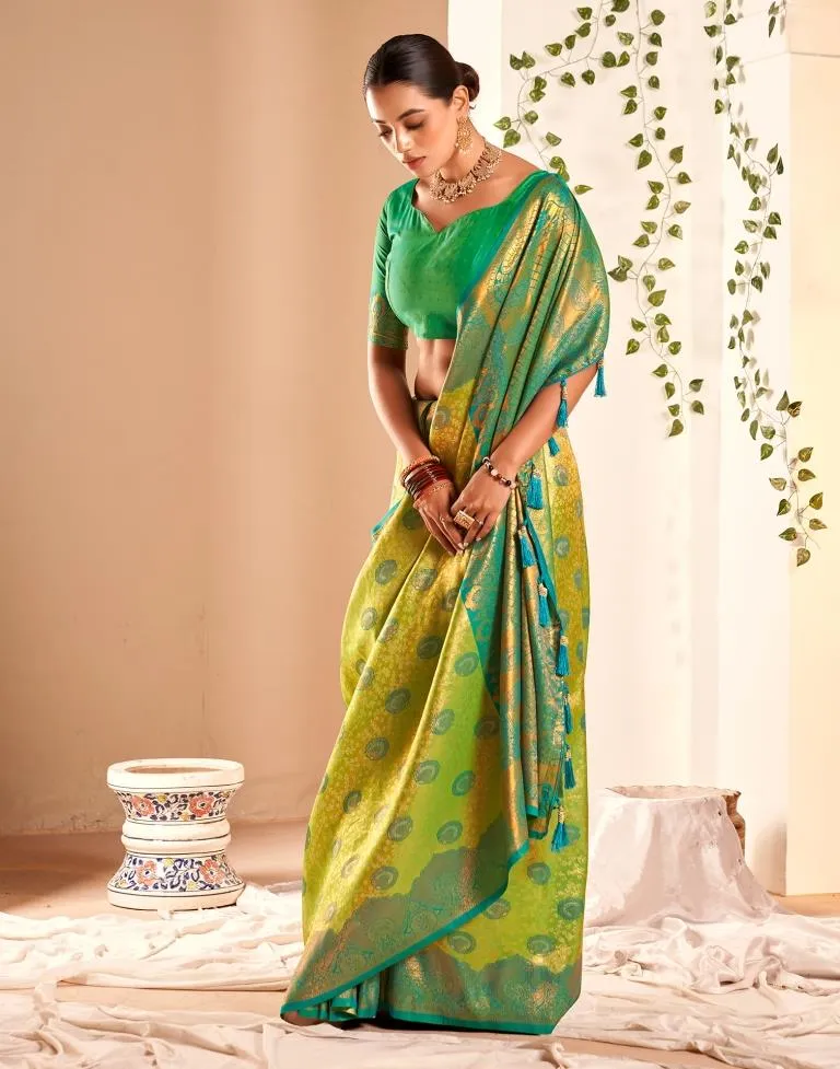 Green Silk Woven Sarees