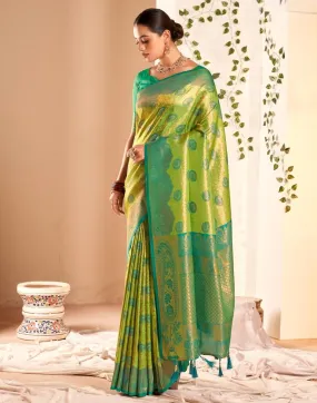 Green Silk Woven Sarees