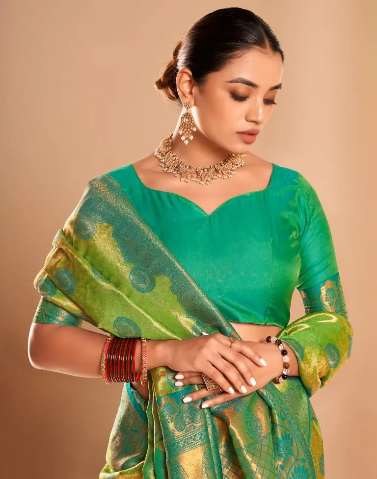 Green Silk Woven Sarees