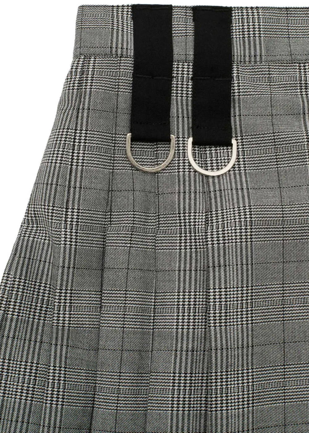 Hell Bunny Mina Tartan 60's Mini Skirt Grey