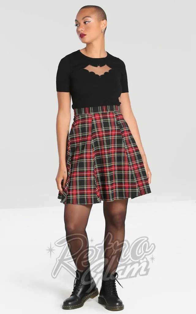 Hell Bunny Smith Tartan Skater Skirt - M & XL left only