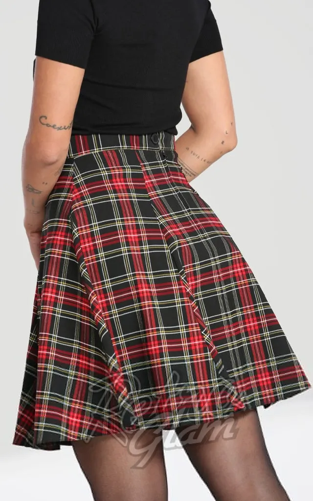 Hell Bunny Smith Tartan Skater Skirt - M & XL left only