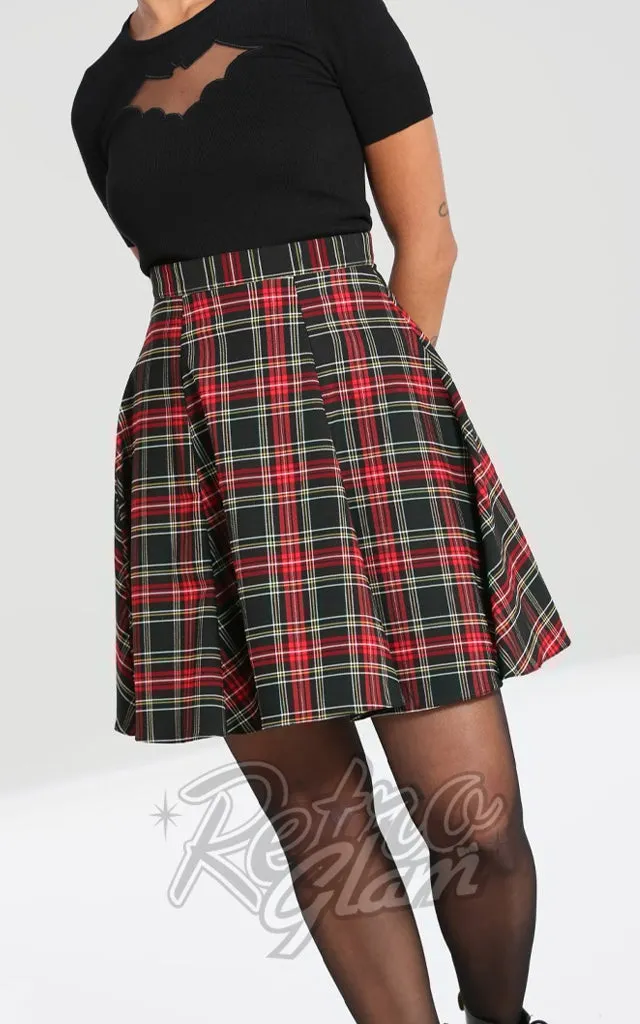 Hell Bunny Smith Tartan Skater Skirt - M & XL left only