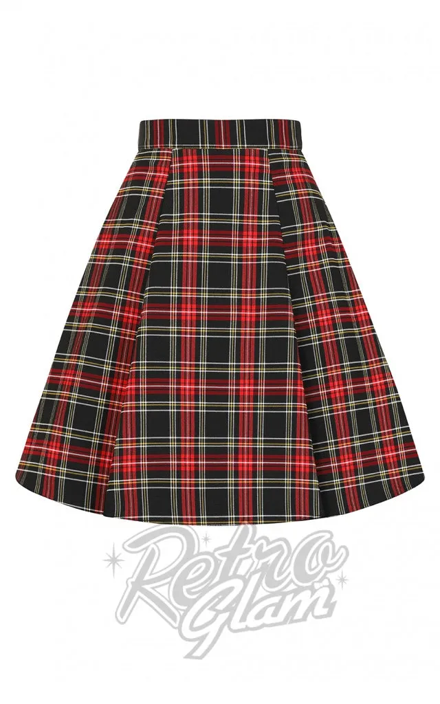 Hell Bunny Smith Tartan Skater Skirt - M & XL left only