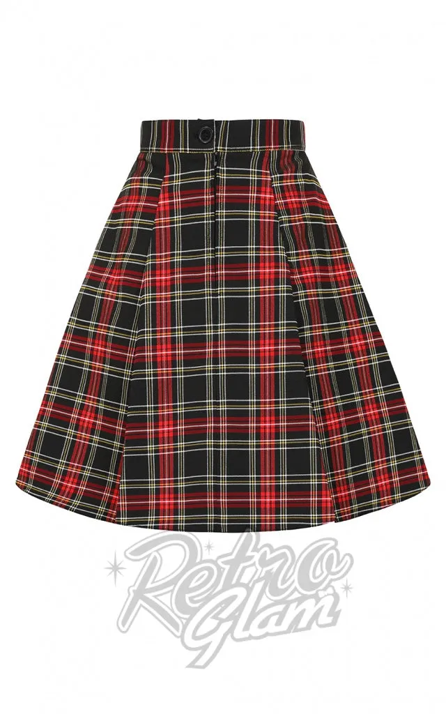 Hell Bunny Smith Tartan Skater Skirt - M & XL left only