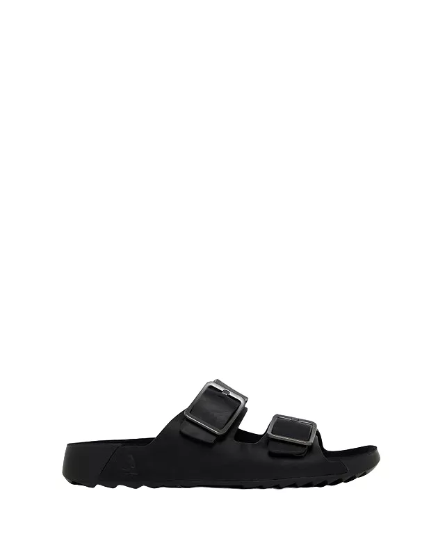 Hush Puppies Mens Black Hoges Comfort Shoes Slide Sandals