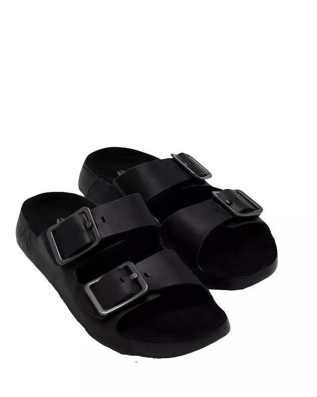 Hush Puppies Mens Black Hoges Comfort Shoes Slide Sandals