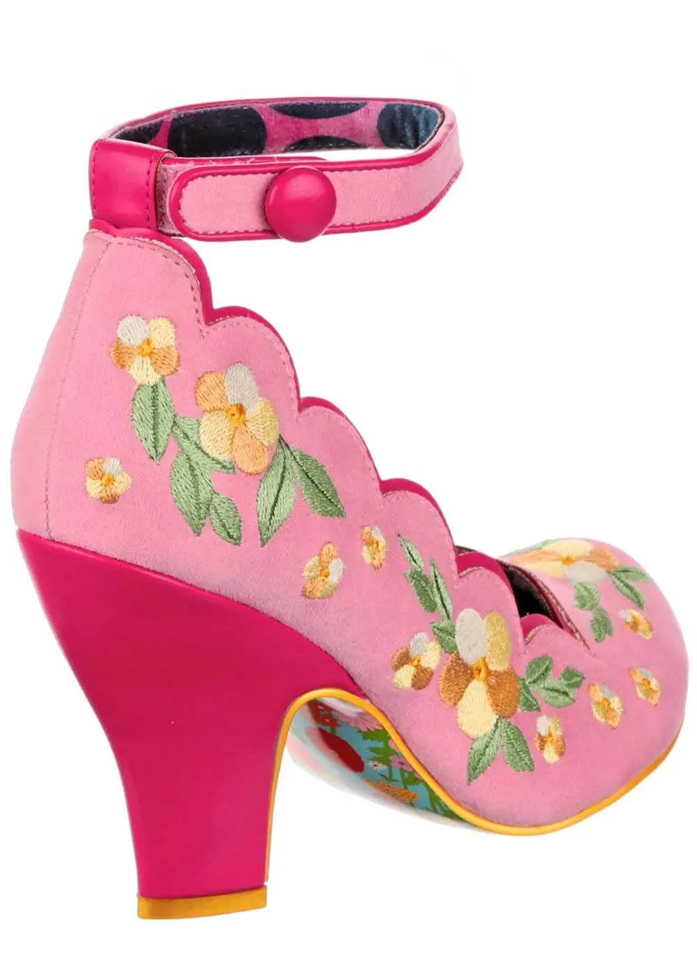 Irregular Choice Fleur De Leaf Floral Pumps Pink